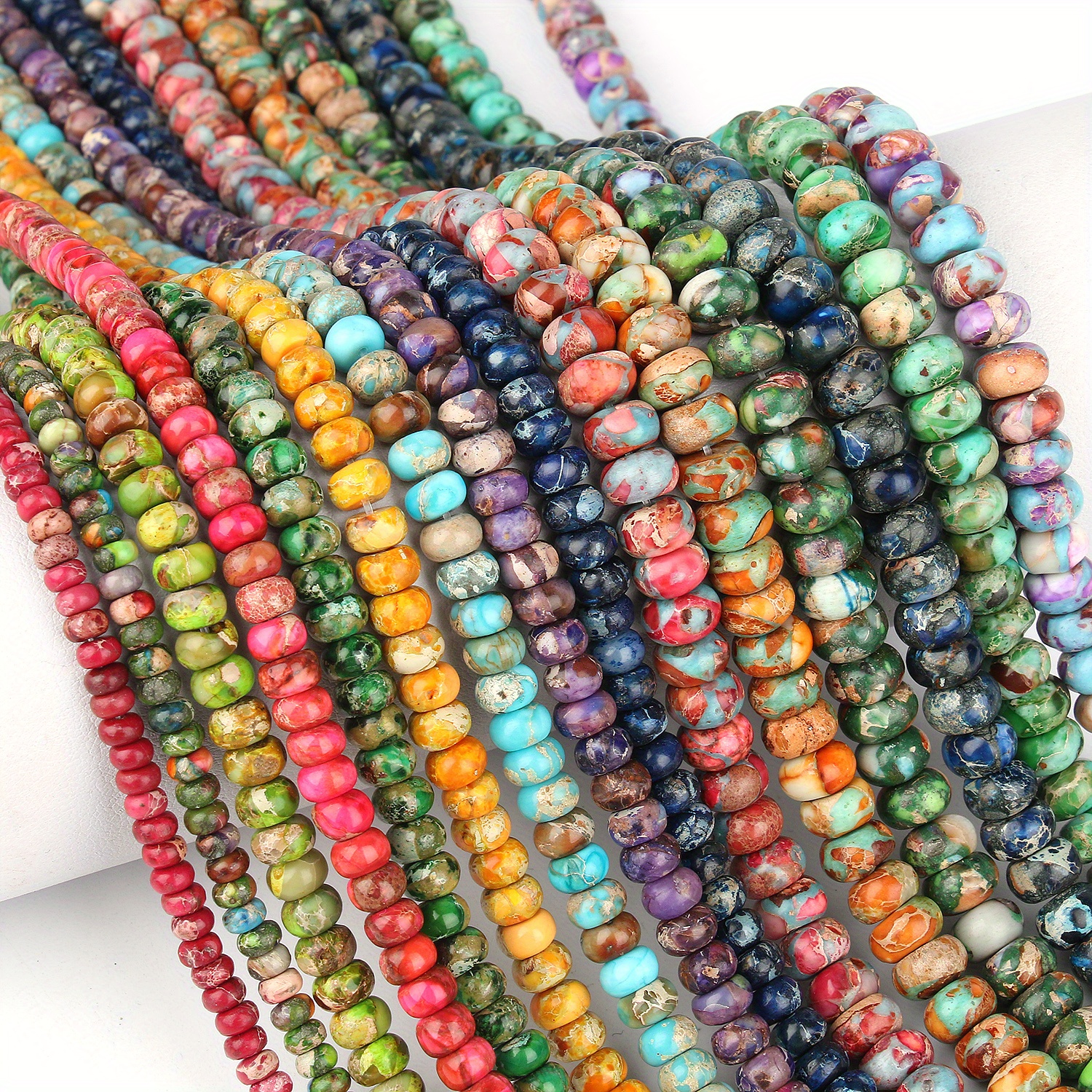 8mm Natural Stone Sea Sediment Jasper Beads for DIY Jewelry Making